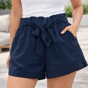 Michael Kors Women’s Dressy Dark Blue High-Waist Shorts Size L